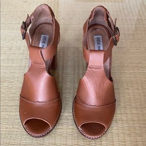 Steve Madden Tan Leather Sandal Heels